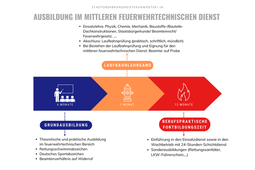 Grafik zur Ausbildung im mittleren feuerwehrtechnischen Dienst