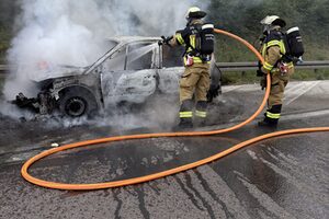 Atemschutztrupp während der Brandbekämpfung