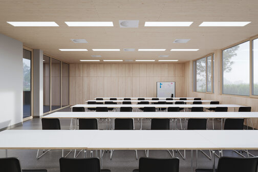 Visualisierung vom Schulungsraum im neuen Feuerwehrhaus in Stuttgart-Münster