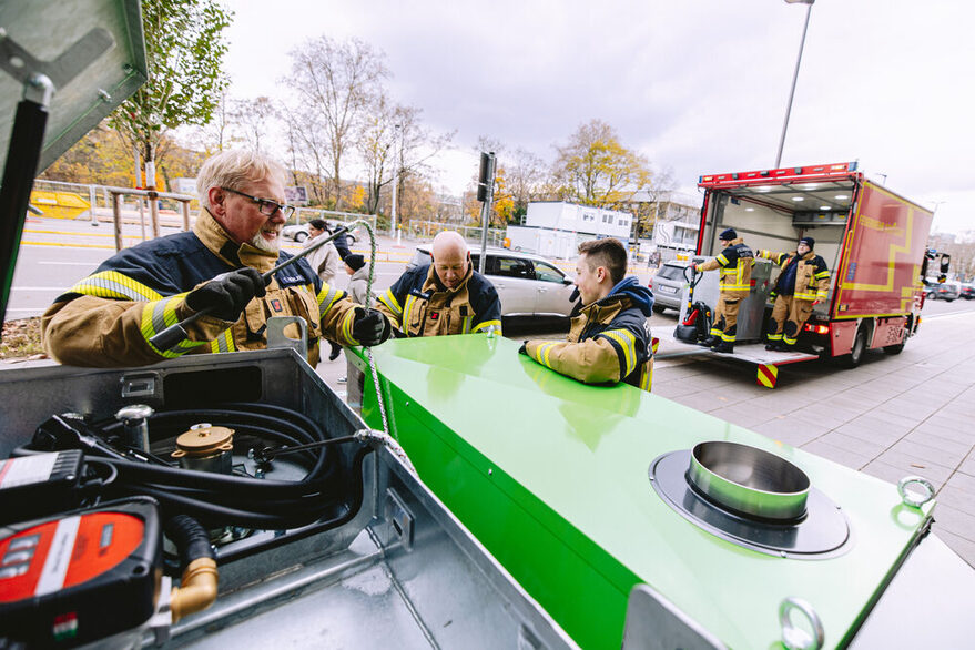 Feuerwehr am Klinikum Stuttgart im Einsatz