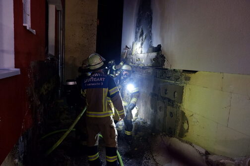 Mülltonnenbrand greift auf Gebäudefassaden über